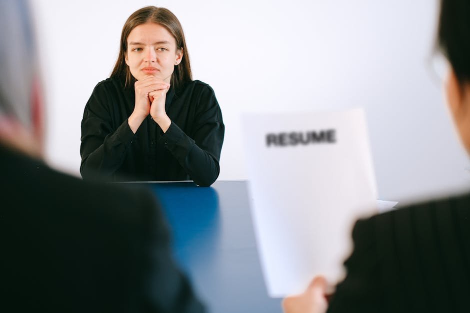 Woman in a job interview